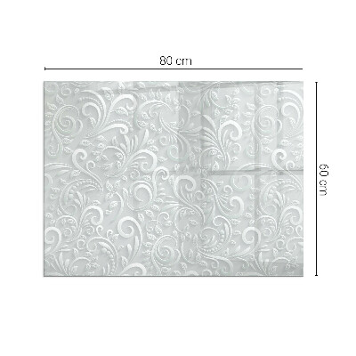 Corner glass hearth rectangular Elegant plant pattern