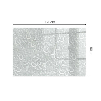 Corner glass hearth rectangular Elegant plant pattern