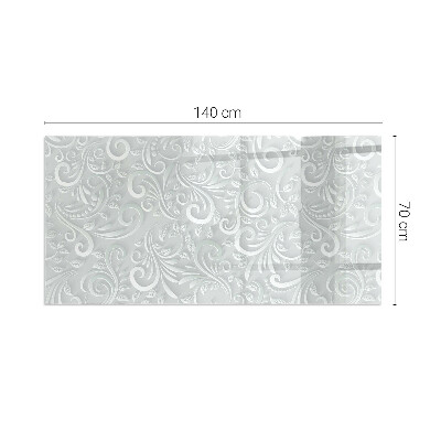 Corner glass hearth rectangular Elegant plant pattern
