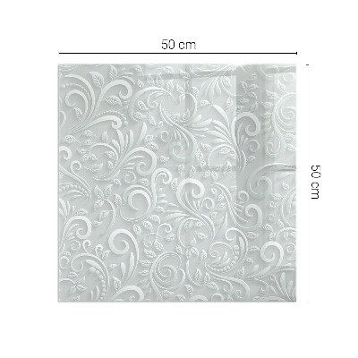Corner glass hearth rectangular Elegant plant pattern