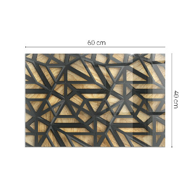 Glass fire hearth rectangular Geometry with wood
