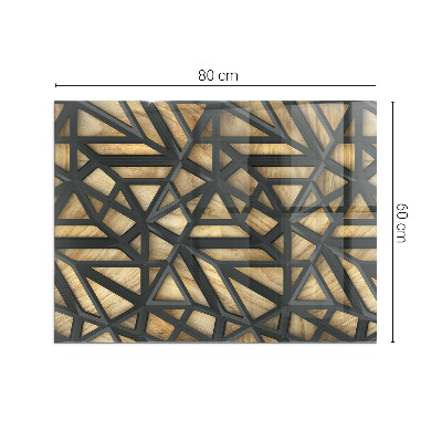 Glass fire hearth rectangular Geometry with wood