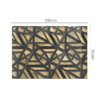 Glass fire hearth rectangular Geometry with wood