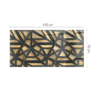 Glass fire hearth rectangular Geometry with wood