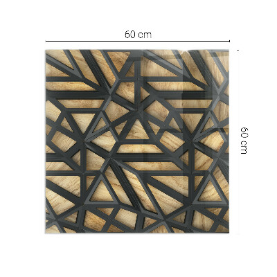 Glass fire hearth rectangular Geometry with wood