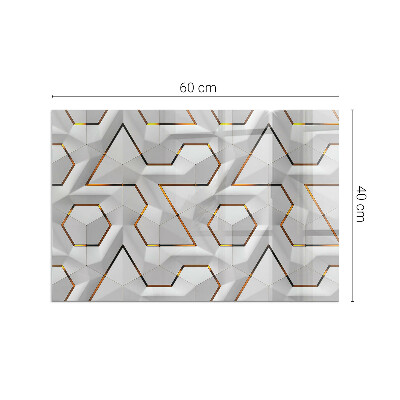 Corner glass hearth rectangular Geometric 3D pattern