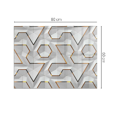 Corner glass hearth rectangular Geometric 3D pattern