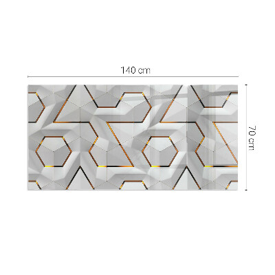 Corner glass hearth rectangular Geometric 3D pattern