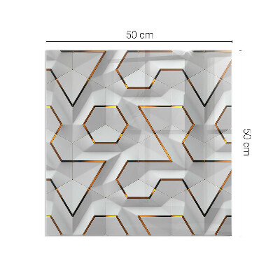 Corner glass hearth rectangular Geometric 3D pattern