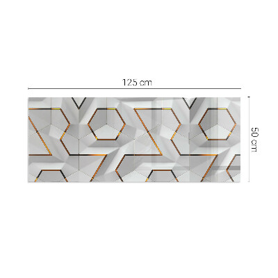 Corner glass hearth rectangular Geometric 3D pattern