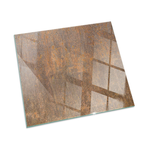 Corner glass hearth rectangular Rust texture for background