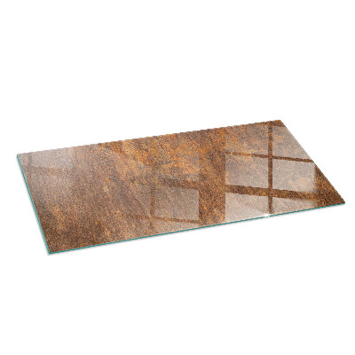 Corner glass hearth rectangular Rust texture for background