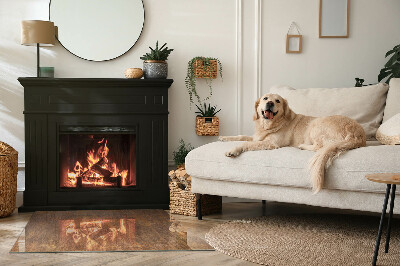 Corner glass hearth rectangular Rust texture for background