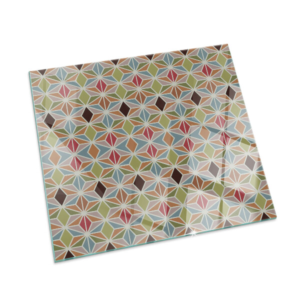 Corner glass hearth rectangular Polygonal patterns in a grid