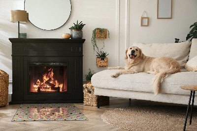 Corner glass hearth rectangular Polygonal patterns in a grid