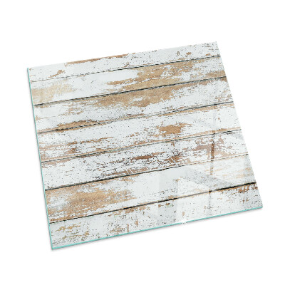 Corner glass hearth rectangular A damaged wooden board