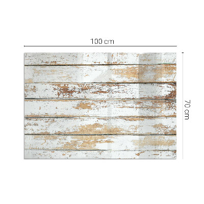 Corner glass hearth rectangular A damaged wooden board