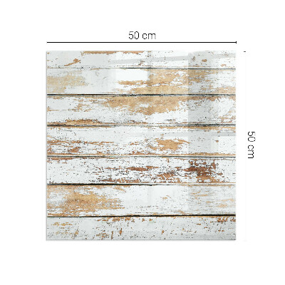Corner glass hearth rectangular A damaged wooden board