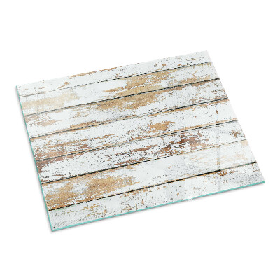 Corner glass hearth rectangular A damaged wooden board