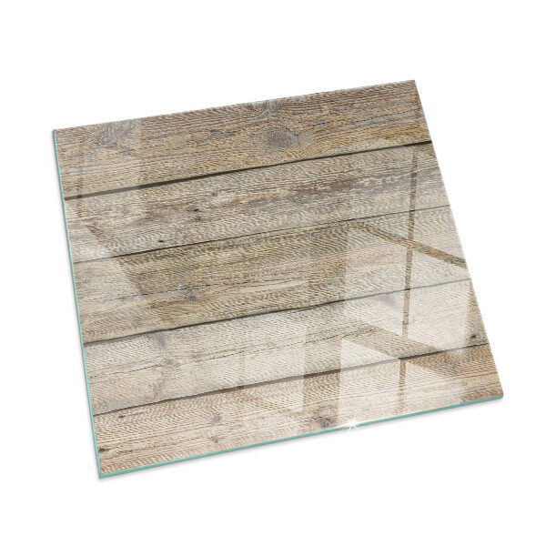 Corner glass hearth rectangular Natural wood boards