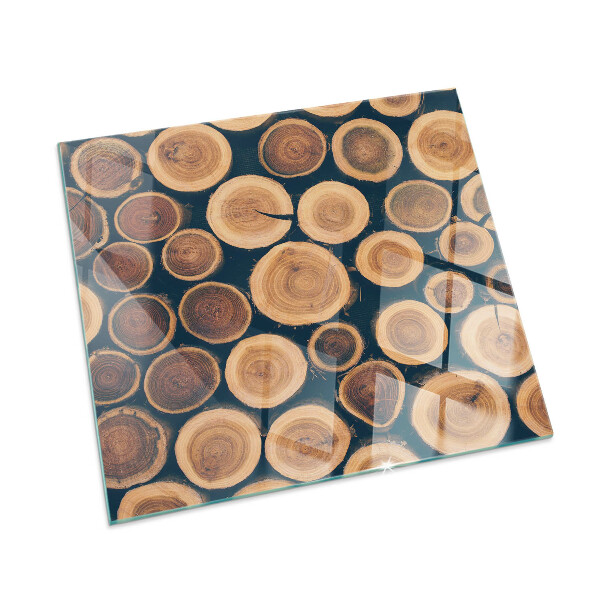 Glass fire hearth rectangular A box with cut wood