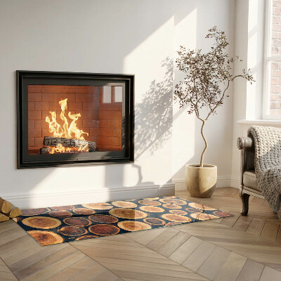 Glass fire hearth rectangular A box with cut wood