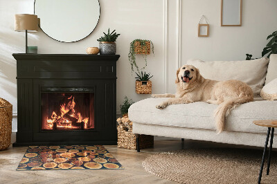 Glass fire hearth rectangular A box with cut wood