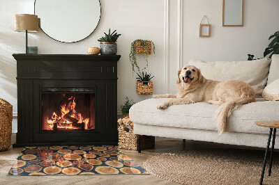Glass fire hearth rectangular A box with cut wood