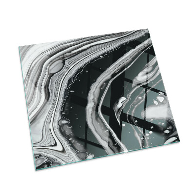 Glass fire hearth rectangular Abstract waves and lines