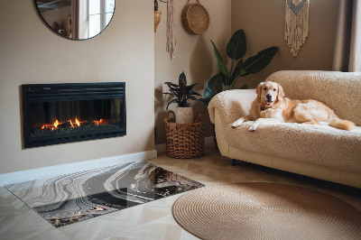 Glass fire hearth rectangular Abstract waves and lines