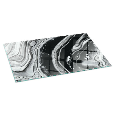 Glass fire hearth rectangular Abstract waves and lines