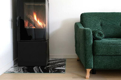 Glass fire hearth rectangular Abstract waves and lines