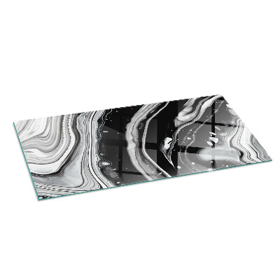 Glass fire hearth rectangular Abstract waves and lines