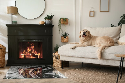 Glass fire hearth rectangular Abstract waves and lines