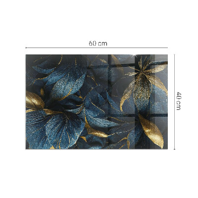 Glass fire hearth rectangular Elegant leaves in texture