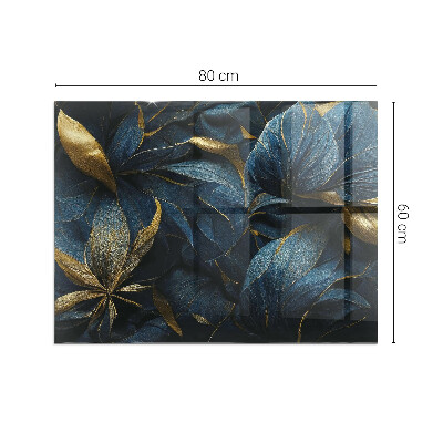 Glass fire hearth rectangular Elegant leaves in texture
