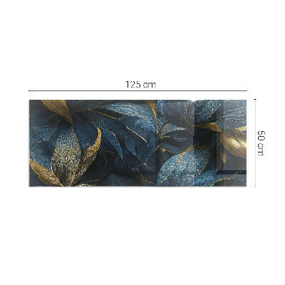 Glass fire hearth rectangular Elegant leaves in texture