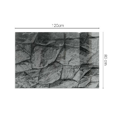Corner glass hearth rectangular Natural stone pattern