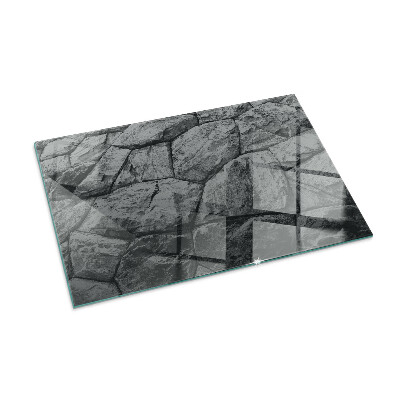 Corner glass hearth rectangular Natural stone pattern