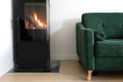 Corner glass hearth rectangular Natural stone pattern
