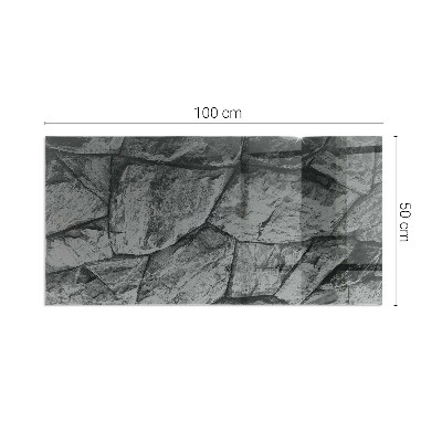 Corner glass hearth rectangular Natural stone pattern