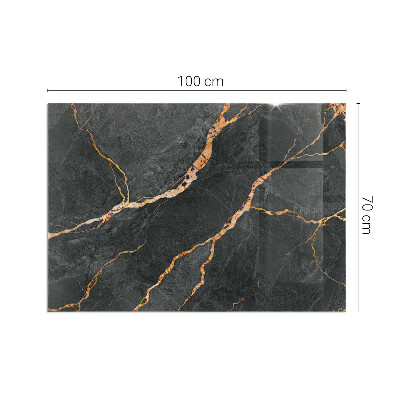 Glass fire hearth rectangular Elegant marble with veins
