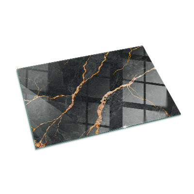 Glass fire hearth rectangular Elegant marble with veins