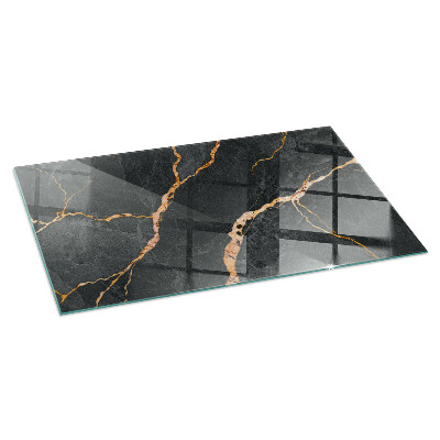 Glass fire hearth rectangular Elegant marble with veins