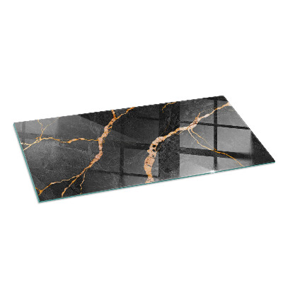 Glass fire hearth rectangular Elegant marble with veins