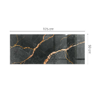 Glass fire hearth rectangular Elegant marble with veins