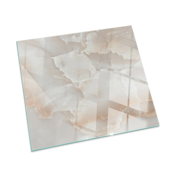 Corner glass hearth rectangular Natural stone pattern