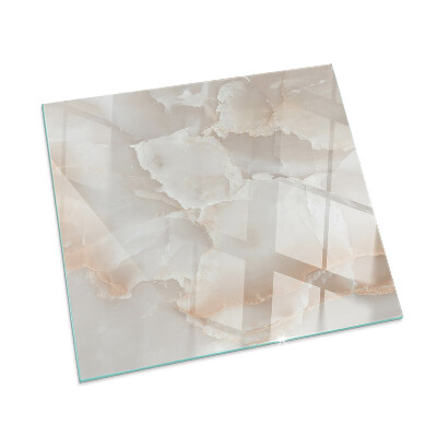Corner glass hearth rectangular Natural stone pattern