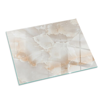Corner glass hearth rectangular Natural stone pattern