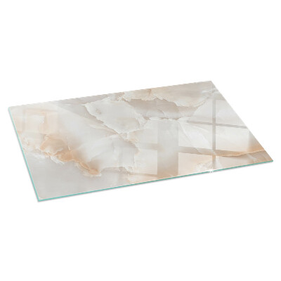 Corner glass hearth rectangular Natural stone pattern